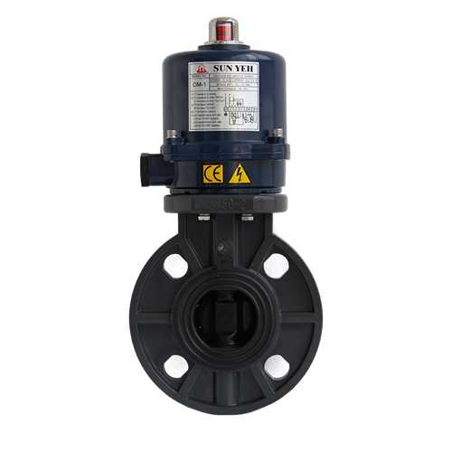 【SUNYEH】電動(dòng)PVC對(duì)夾蝶閥